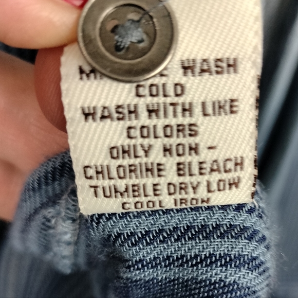 Vintage Havana Dip-Dyed Lace-Up Top in Navy/Blues/White Stripes Sz. M - Picture 10 of 10